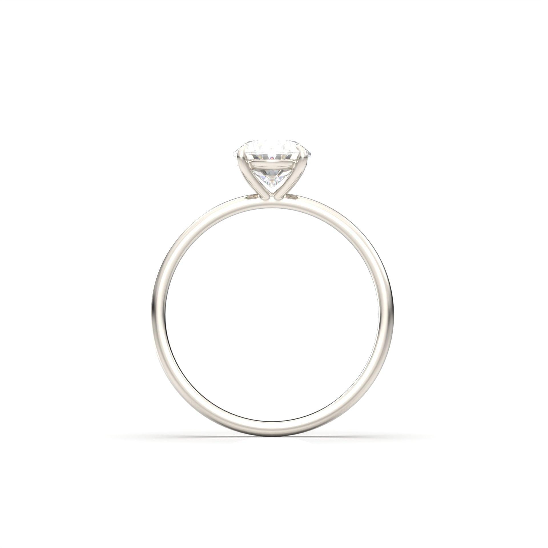 1.0 Carats Oval Shape Moissanite Solitaire Engagement Ring