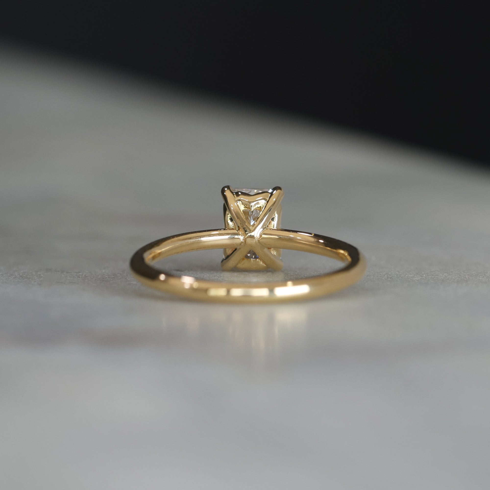 1.0 Carats Radiant Shape Moissanite Solitaire Engagement Ring