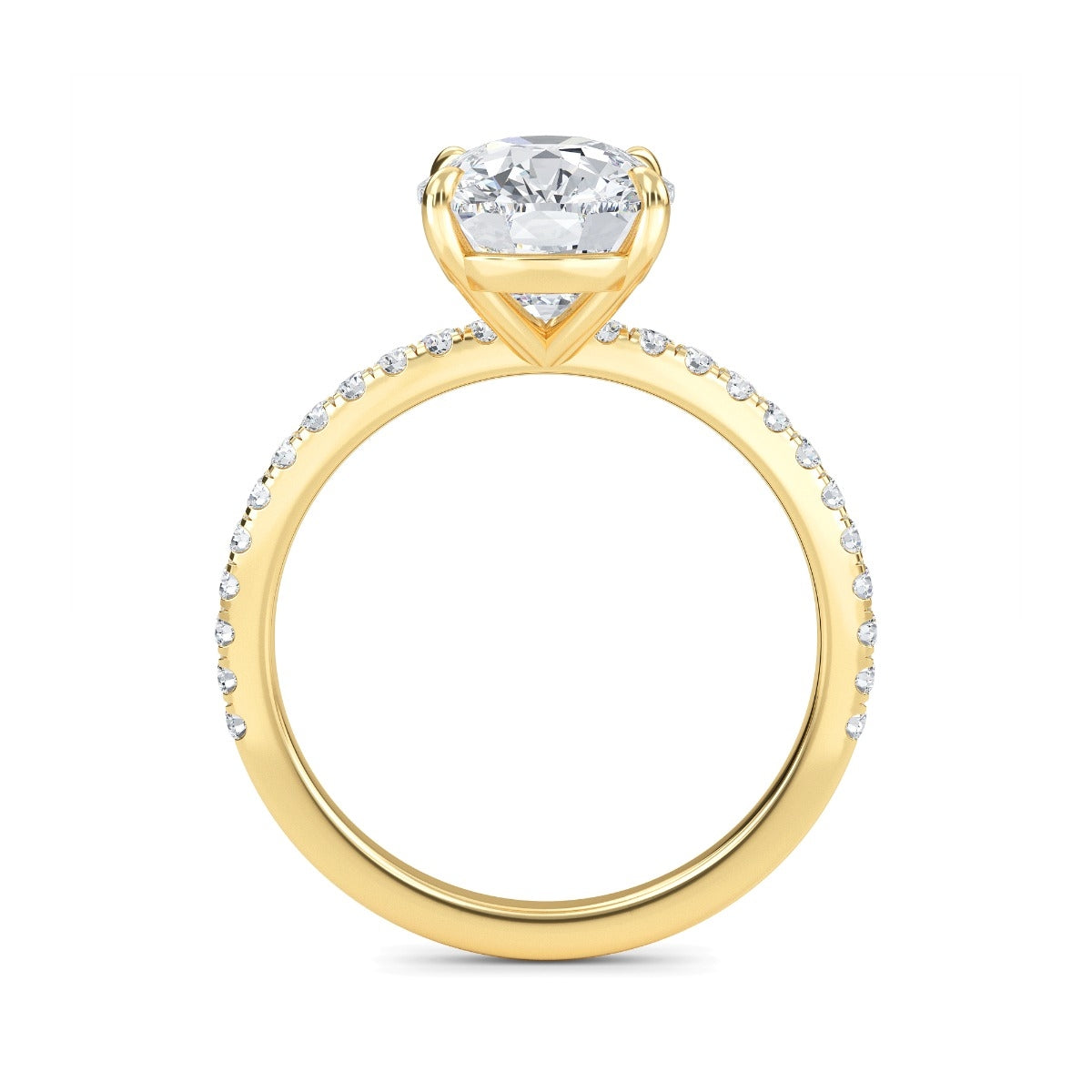 3.0 Carats Cushion Shape Moissanite Pave Engagement Ring