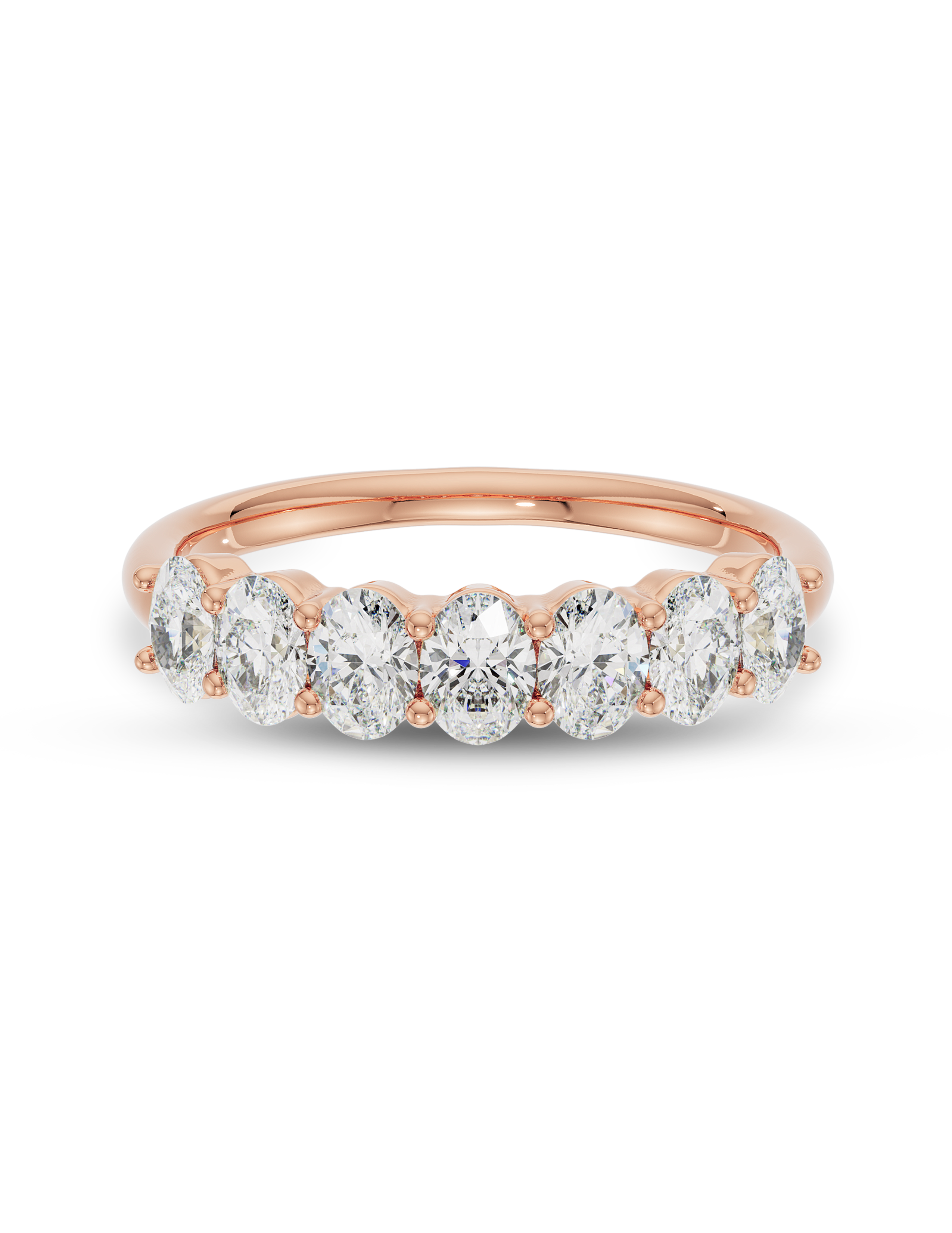 0.25 Carats Moissanite Oval Shape U Shaped Wedding Band
