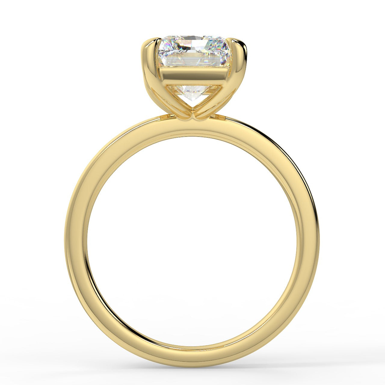2.54 Carats Radiant Shape Moissanite Solitaire Engagement Ring