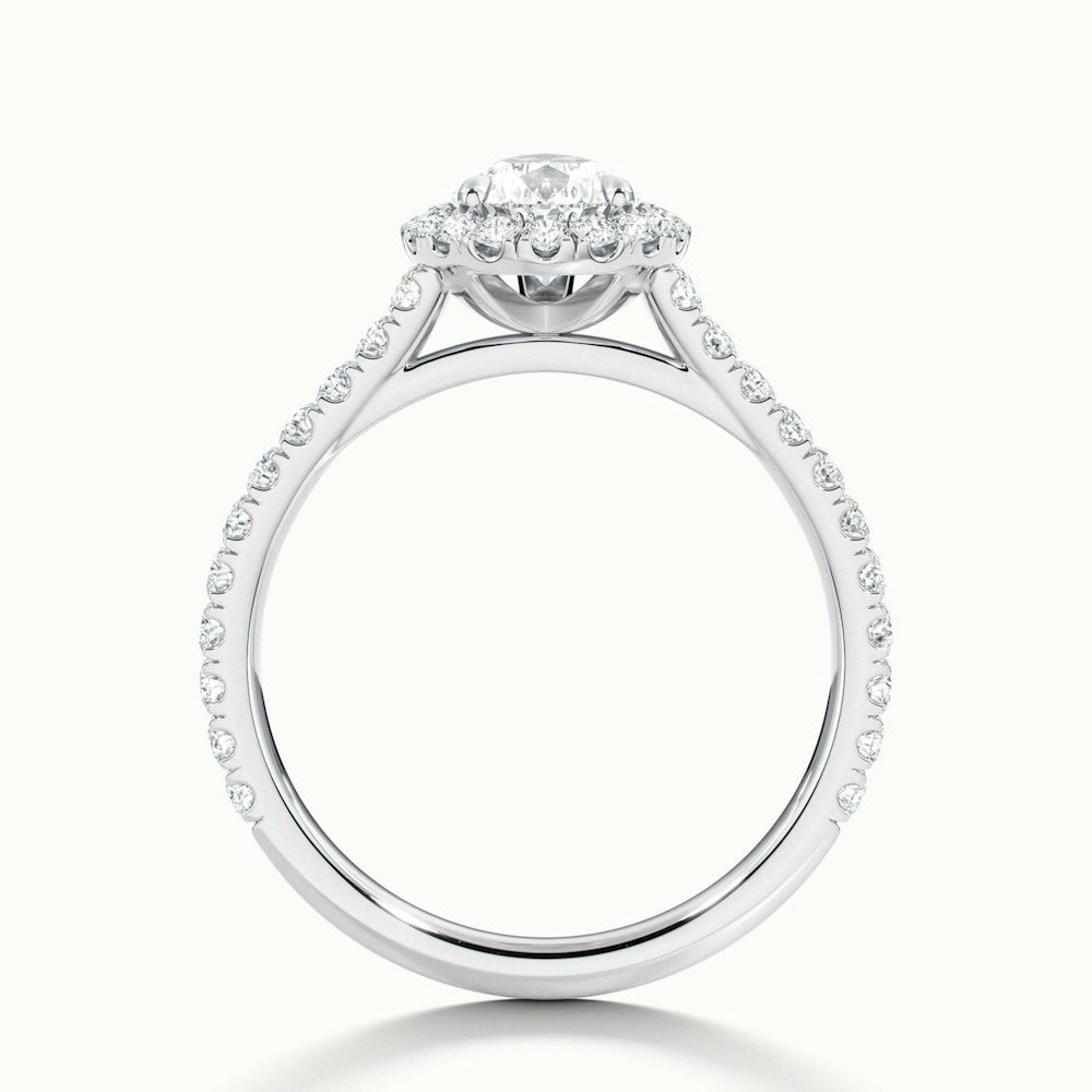 2.0 Carats Lab Grown Diamond Pear Shape E-VS1 Halo & Pave Engagement Ring