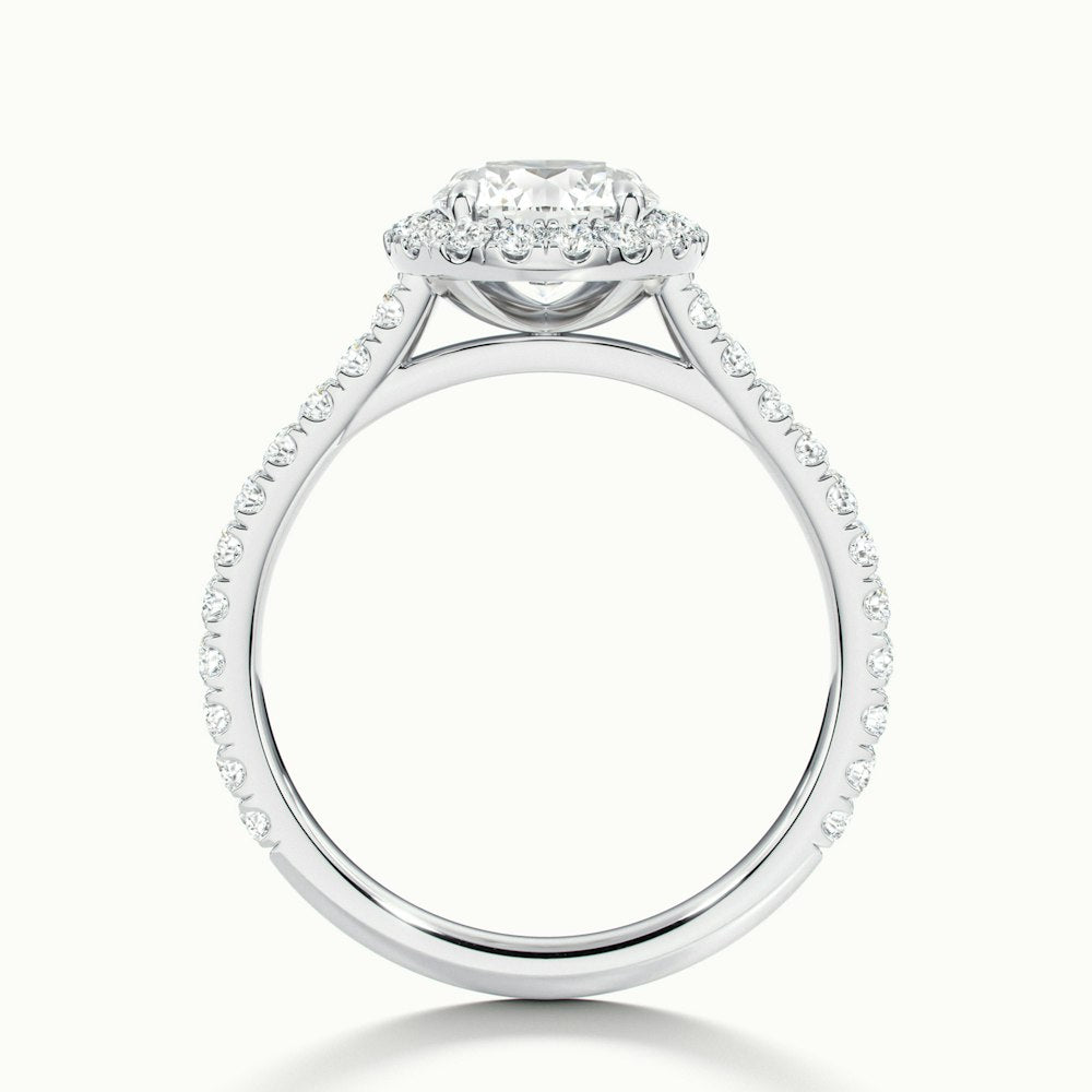 1.0 Carats Lab Grown Diamond Round Shape E-VS1 Halo & Pave Engagement Ring