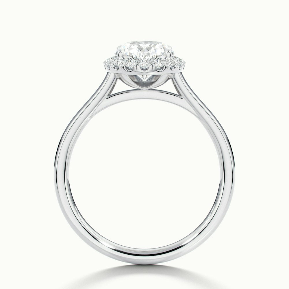 1.0 Carats Lab Grown Diamond Oval Shape E-VS1 Halo Engagement Ring