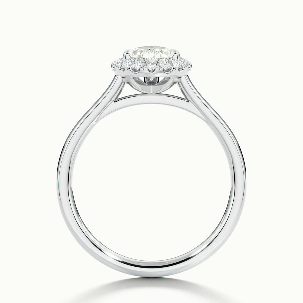 1.0 Carats Lab Grown Diamond Pear Shape E-VS1 Halo Engagement Ring
