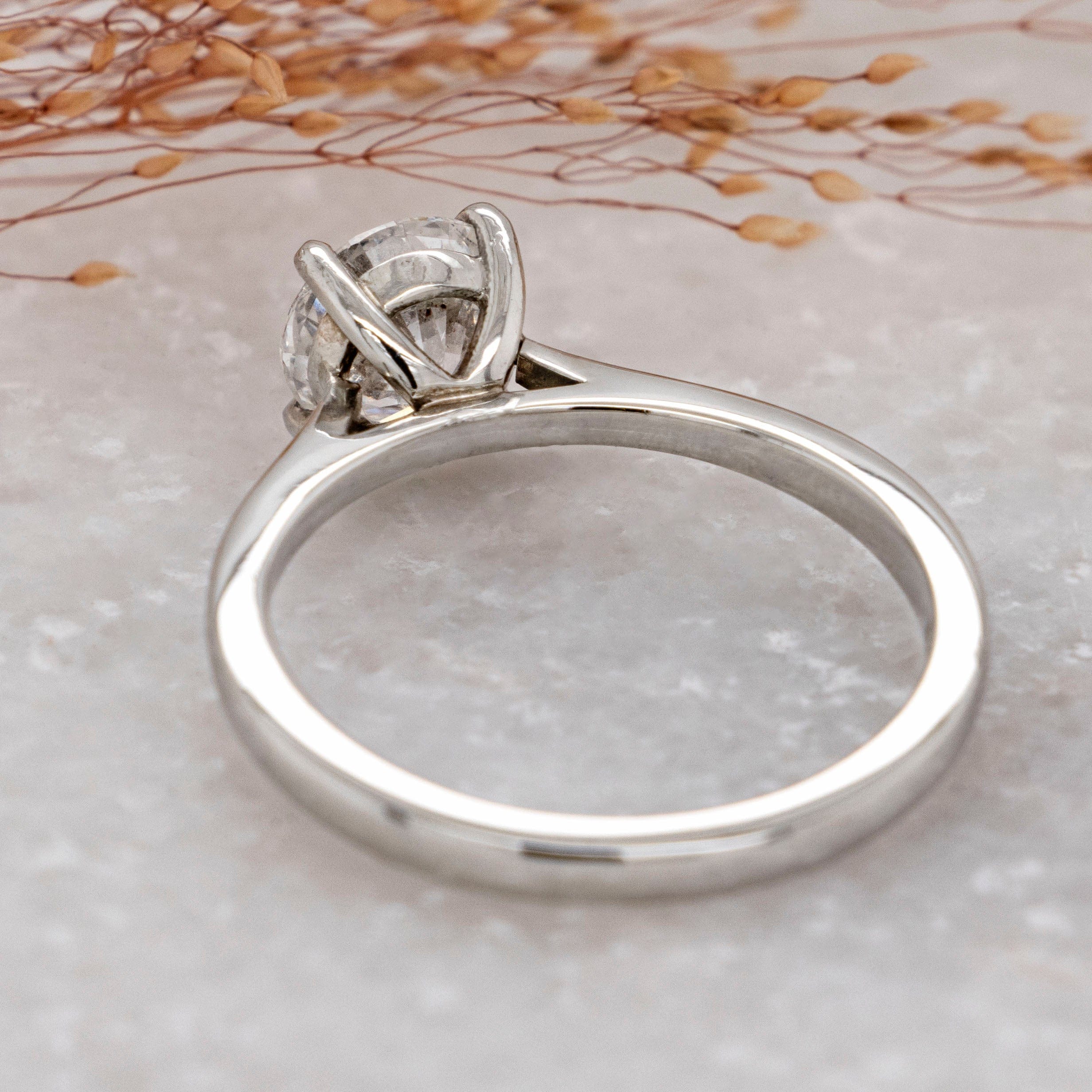 1.02 Carats Round Shape Moissanite Solitaire Engagement Ring
