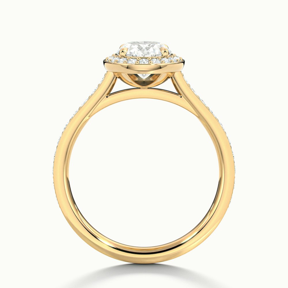 1.0 Carats Lab Grown Diamond Oval Shape E-VS1 Halo & Pave Engagement Ring