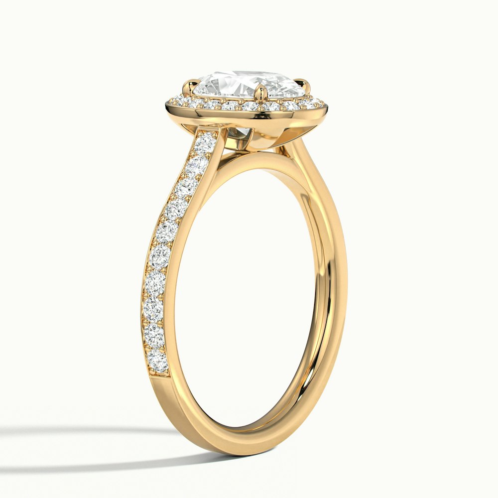 1.0 Carats Lab Grown Diamond Oval Shape E-VS1 Halo & Pave Engagement Ring
