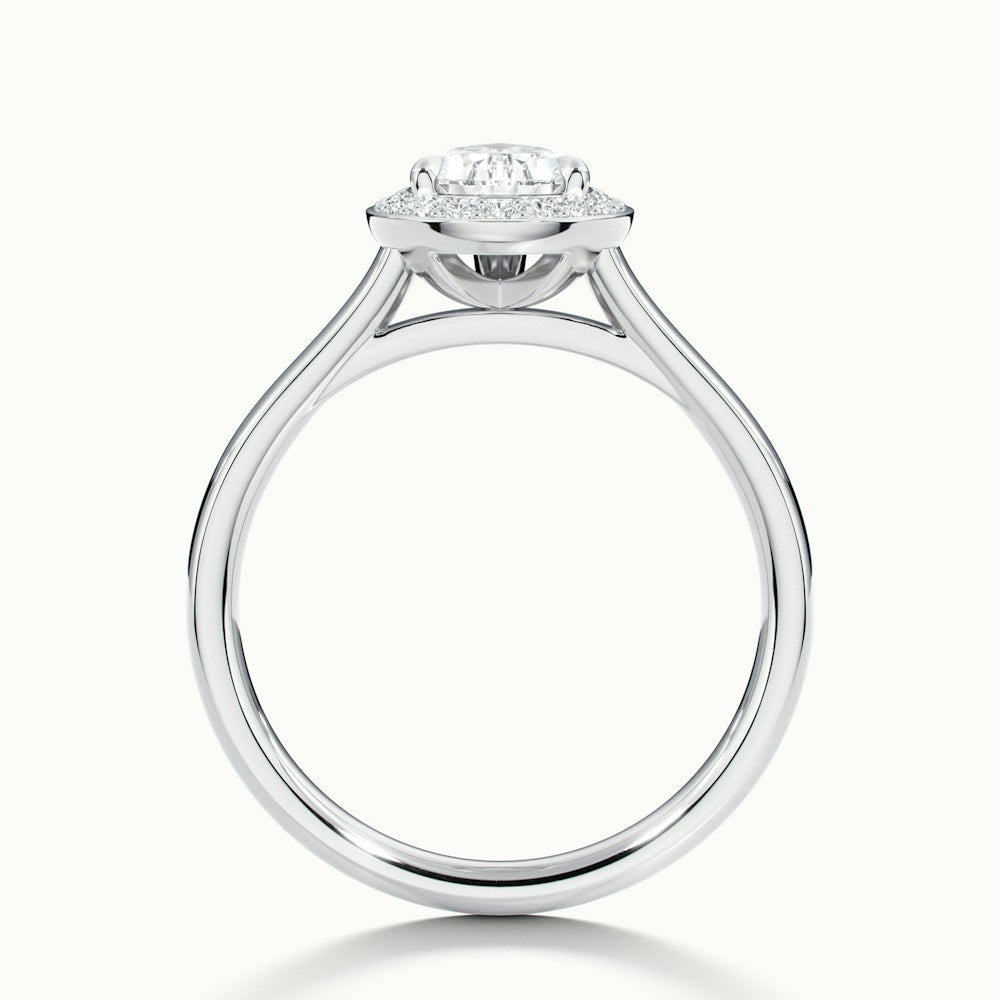 1.0 Carats Lab Grown Diamond Pear Shape E-VS1 Halo Engagement Ring