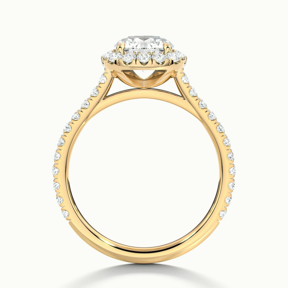 1.0 Carats Lab Grown Diamond Round Shape E-VS1 Halo & Pave Engagement Ring
