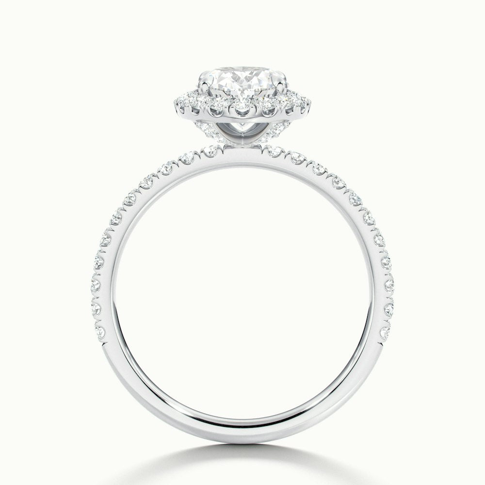 1.0 Carats Lab Grown Diamond Oval Shape E-VS1 Halo & Pave Engagement Ring