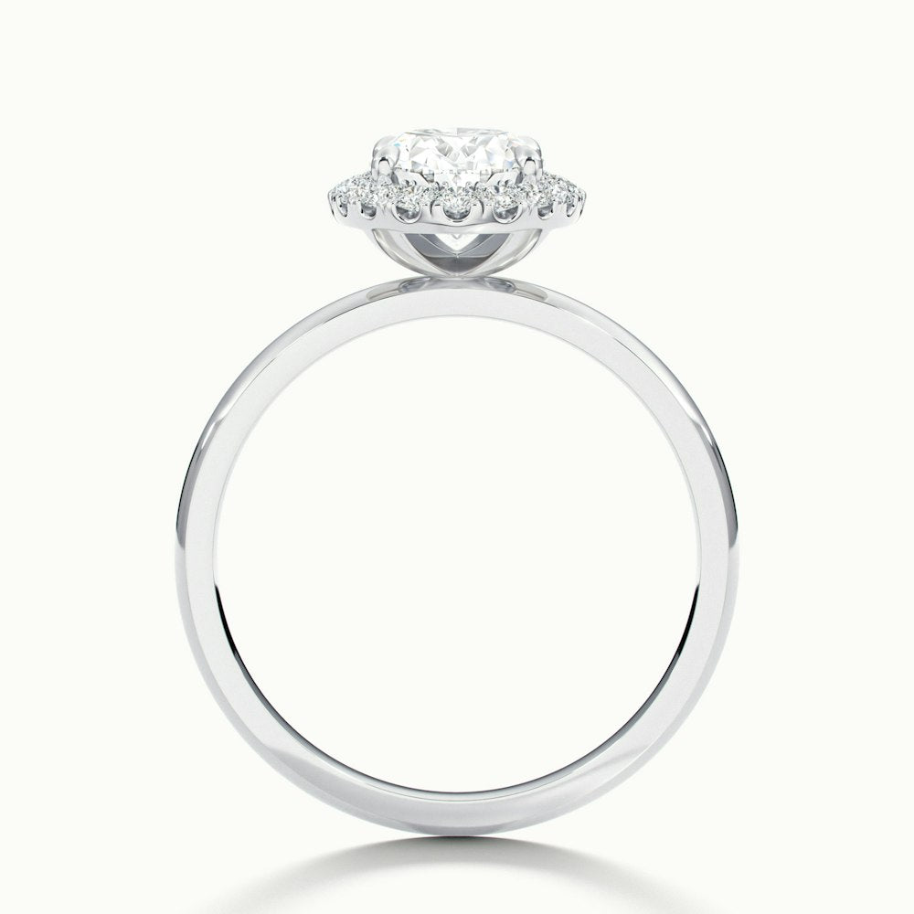 1.0 Carats Lab Grown Diamond Oval Shape E-VS1 Halo Engagement Ring