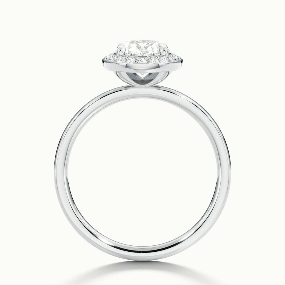 1.0 Carats Lab Grown Diamond Oval Shape E-VS1 Halo Engagement Ring