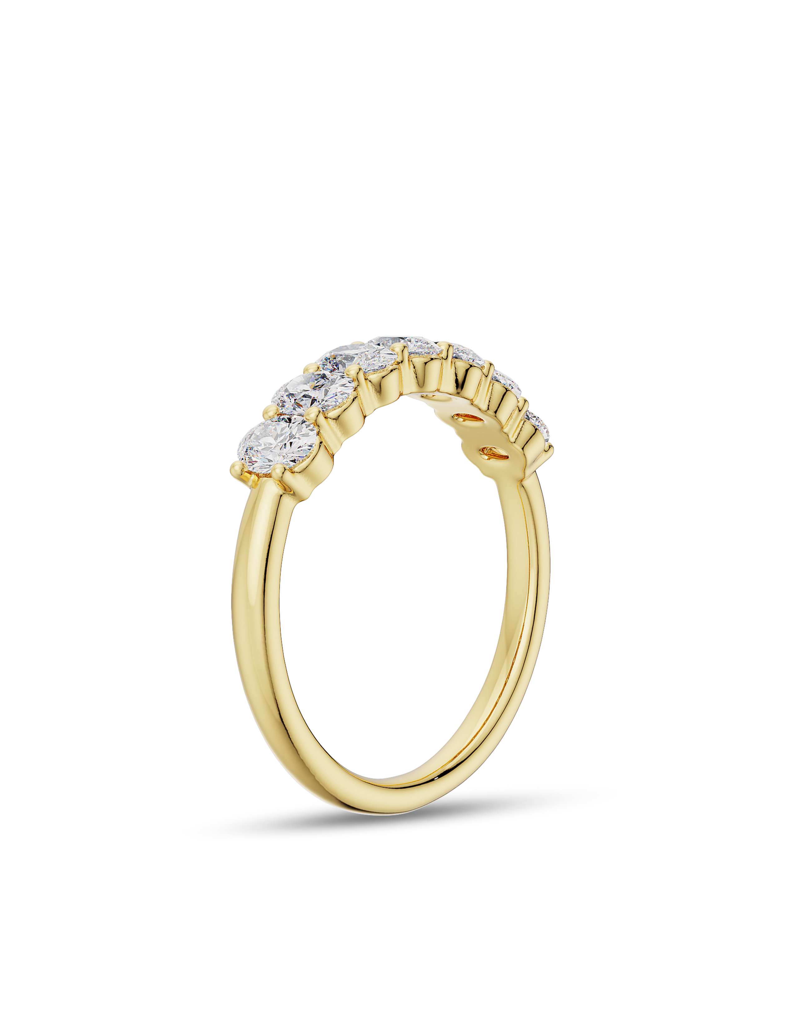 0.25 Carats Moissanite Oval Shape U Shaped Wedding Band