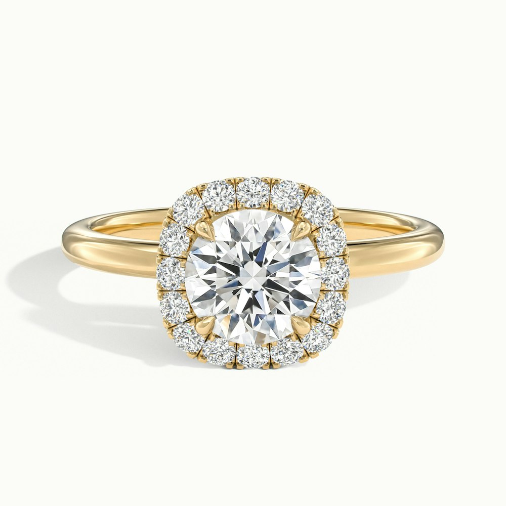 1.0 Carats Lab Grown Diamond Round Shape E-VS1 Halo Engagement Ring