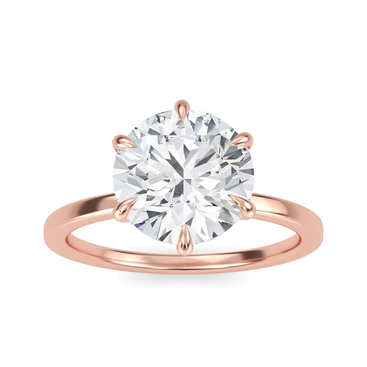 1.50 Carats Round Shape Moissanite Solitaire Engagement Ring