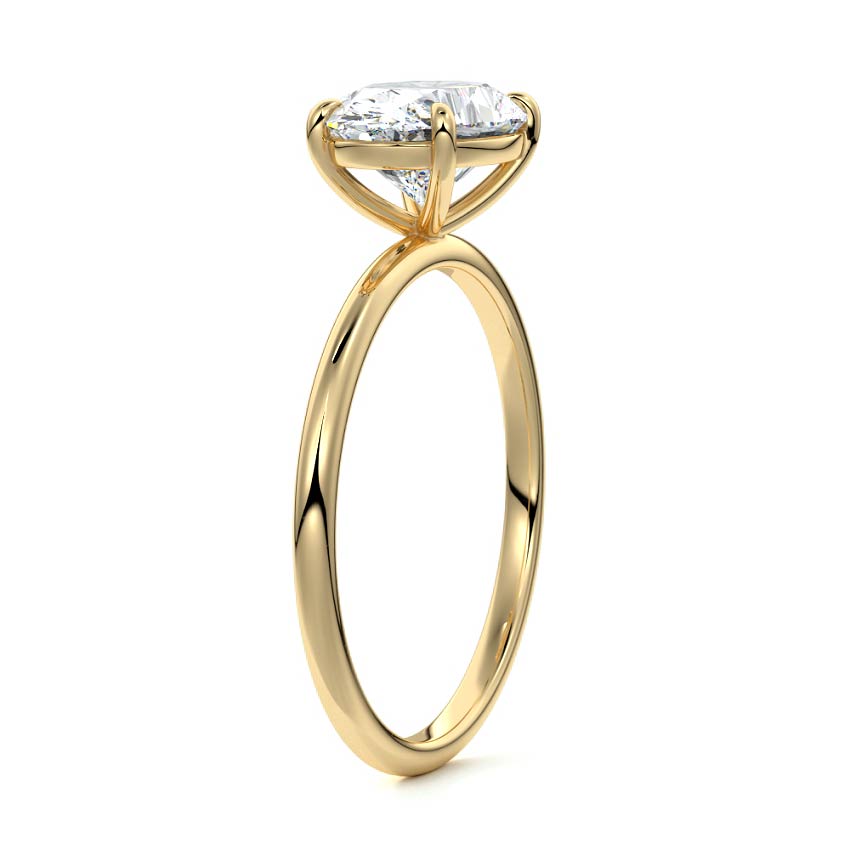 3.0 Carats Lab Grown Diamond East West Oval Shape E-VS1 Solitaire Engagement Ring