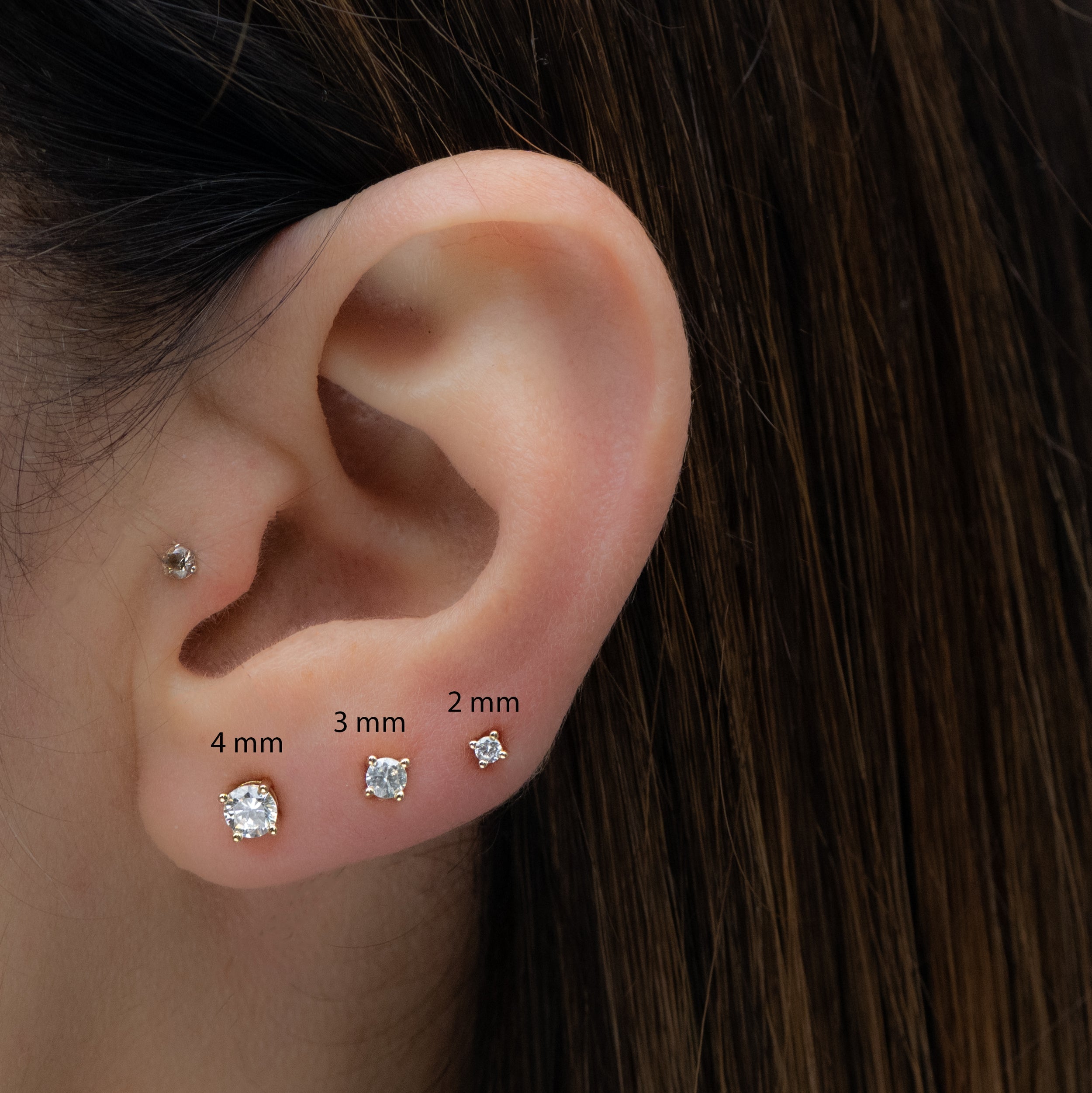 0.80 TCW Round Shape Moissanite Solitaire Stud Earrings