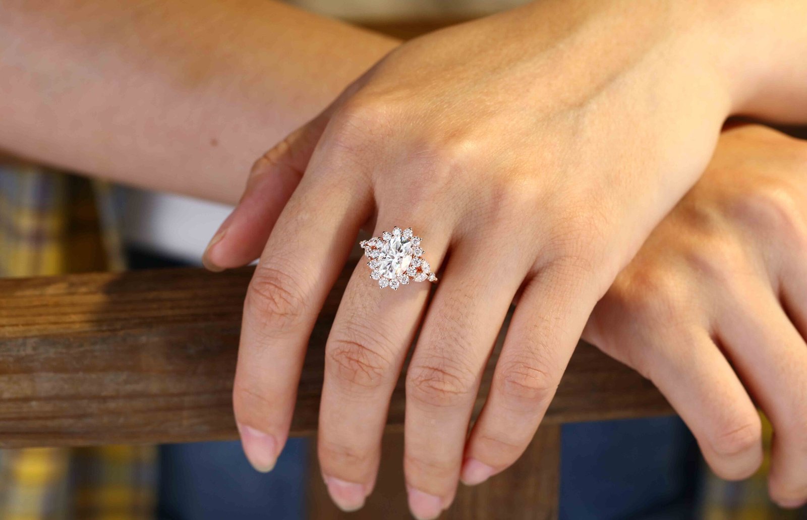 2.50 Carats Oval Shape Moissanite halo Engagement Ring