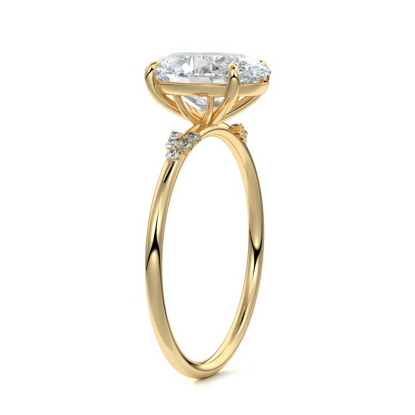 3.50 Carats Lab Grown Diamond Oval Shape E-VS1 Cluster Engagement Ring