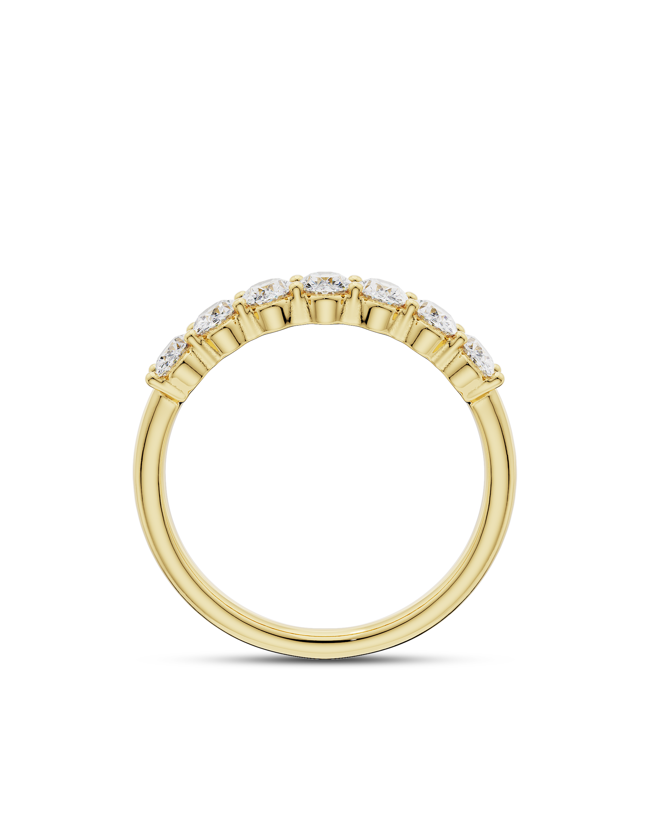 0.25 Carats Moissanite Oval Shape U Shaped Wedding Band