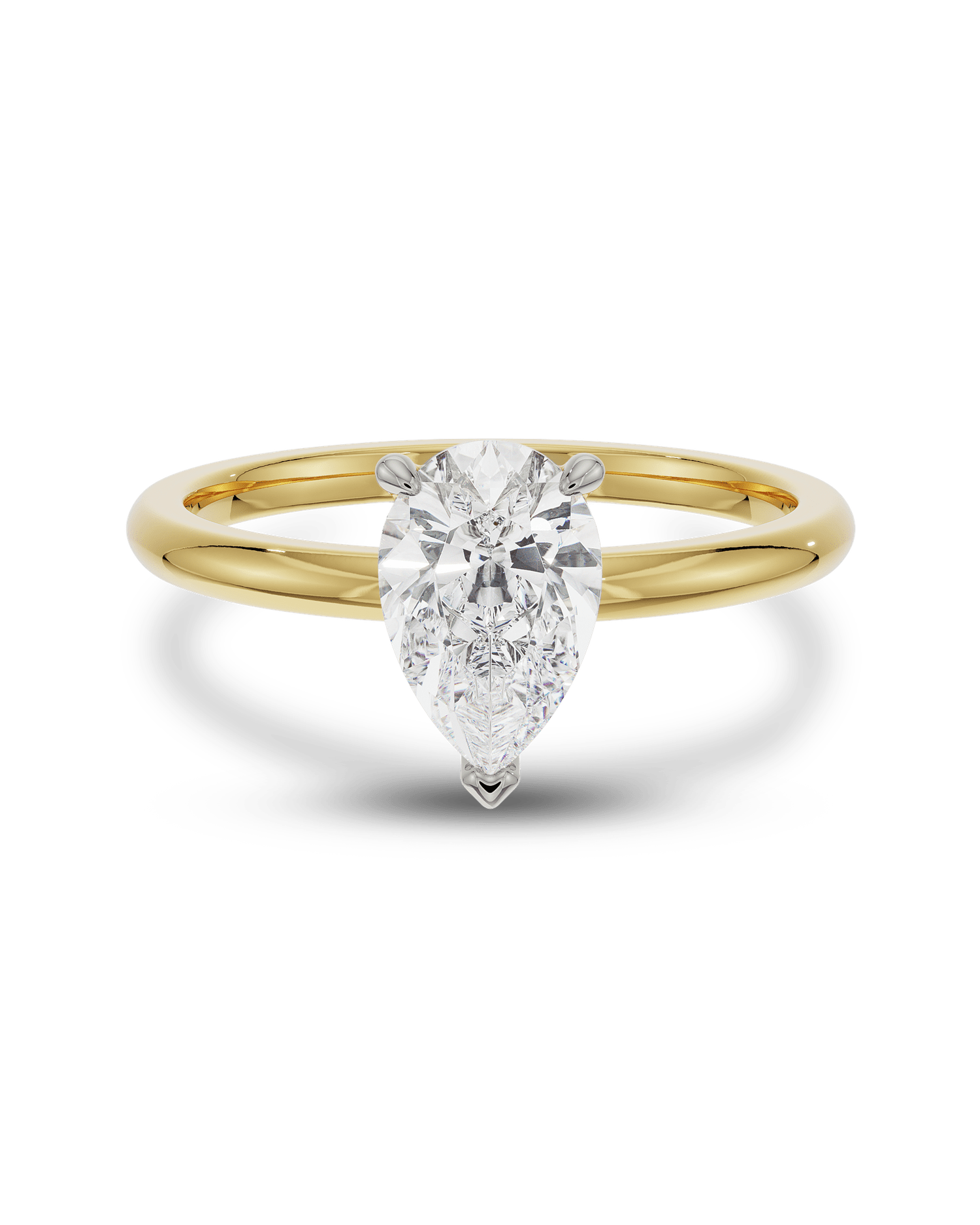 1.50 Carats Pear Shape Moissanite Solitaire Engagement Ring