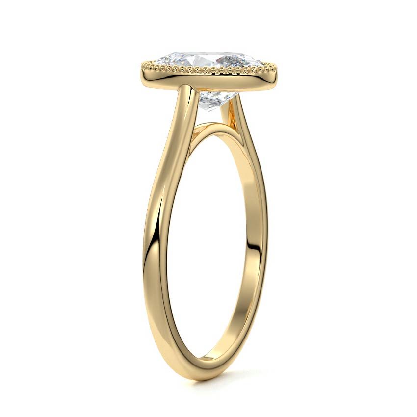 4.0 Carats Lab Grown Diamond Oval Shape E-VS1 Milgrain Bezel Engagement Ring