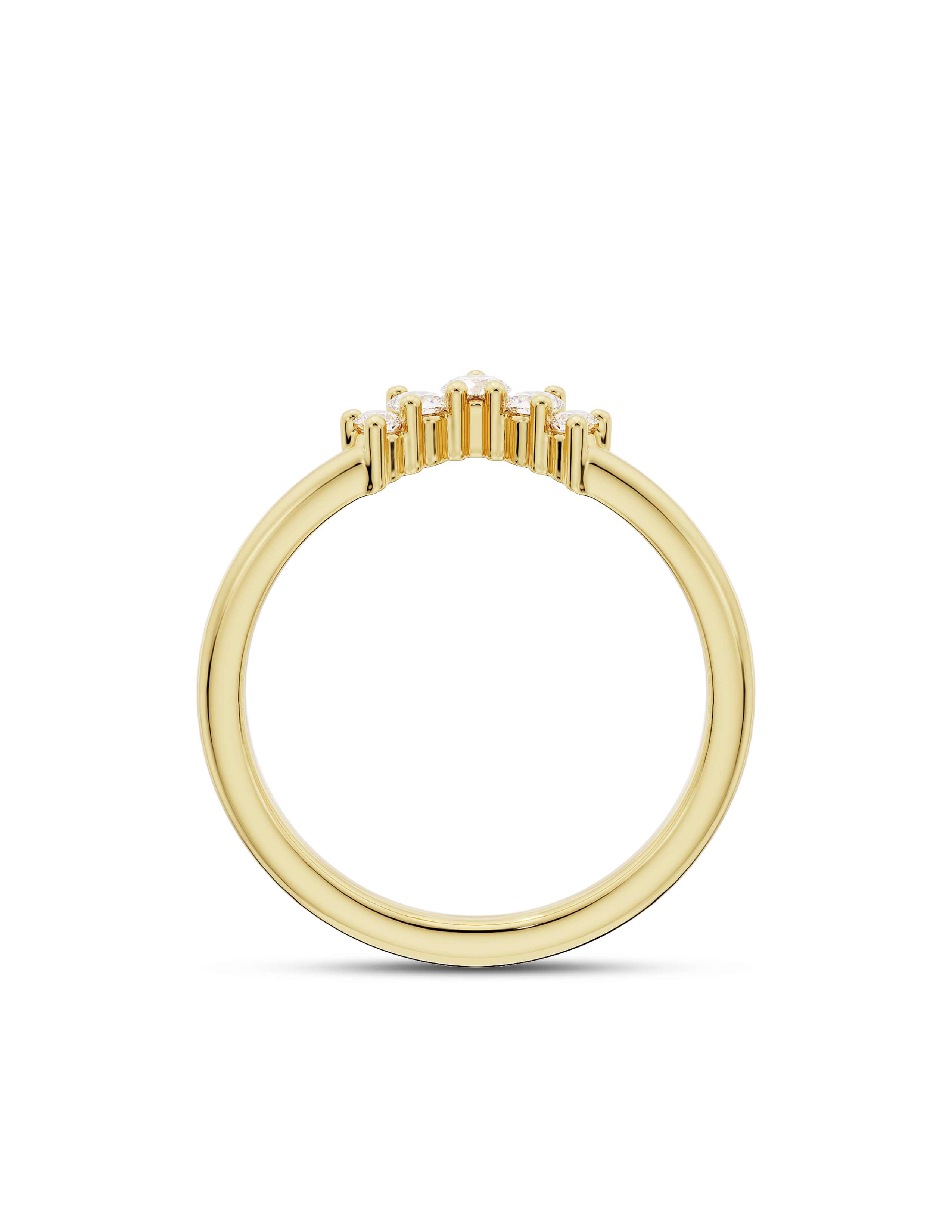 0.15 Carats Moissanite Round Shape Curved Wedding Band