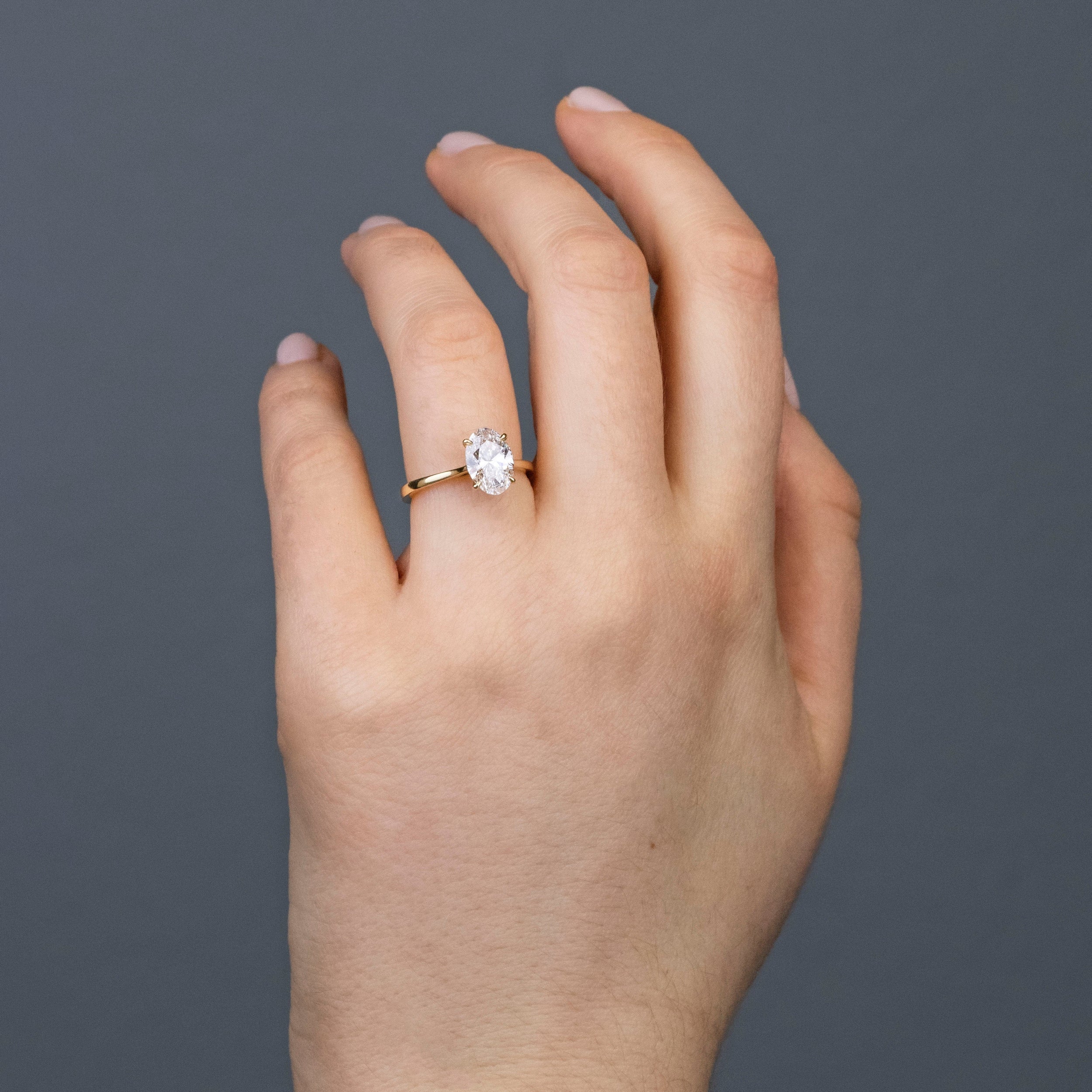 1.56 Carats Oval Shape Moissanite Solitaire Engagement Ring