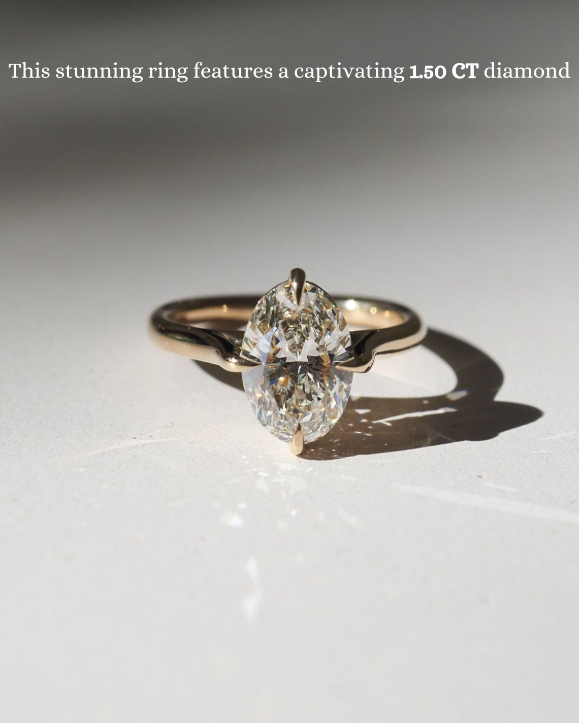 1.5 CT Oval F/VS1 CVD Diamond Solitaire Engagement Ring