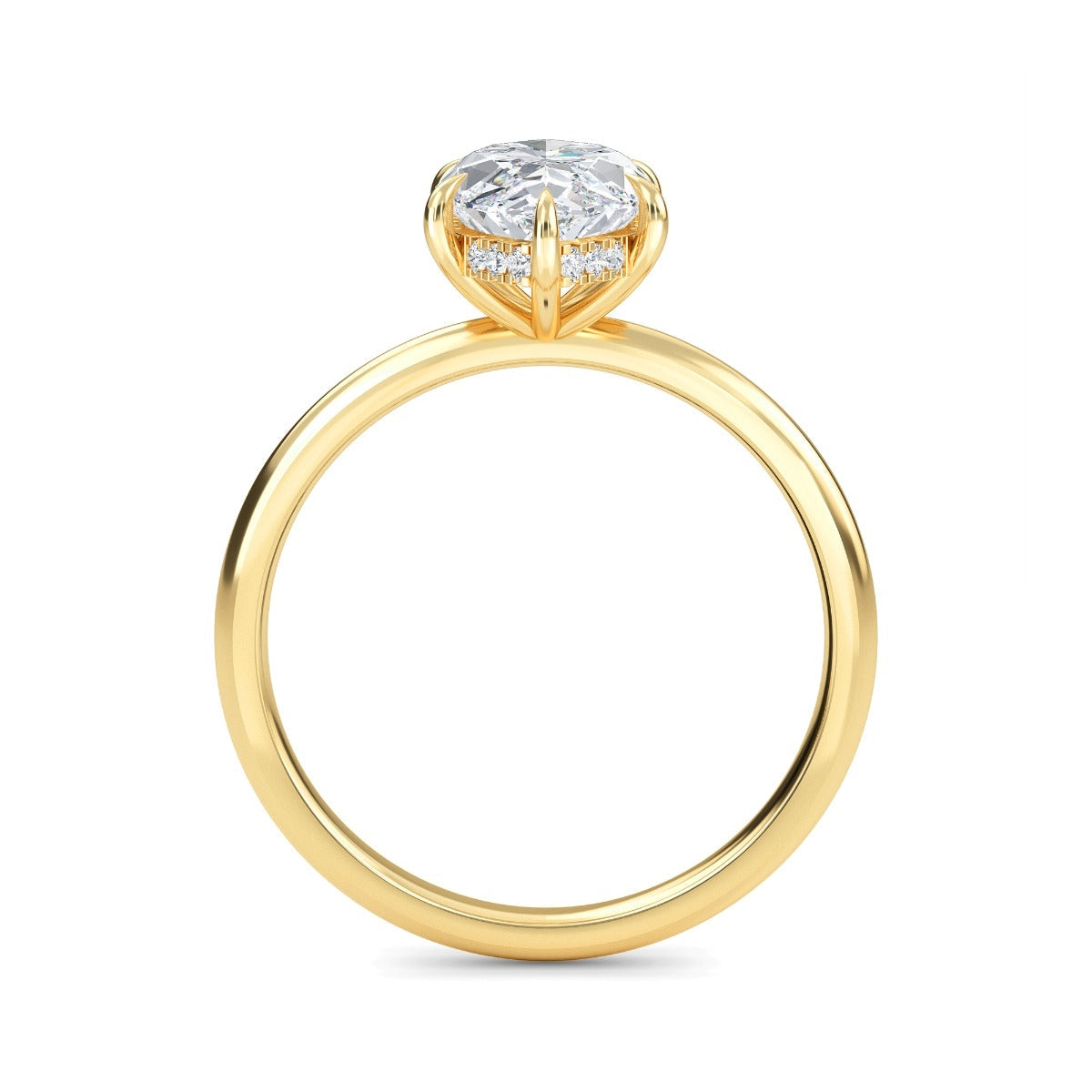 2.70 Carats Marquise Shape Moissanite Hidden Halo Engagement Ring