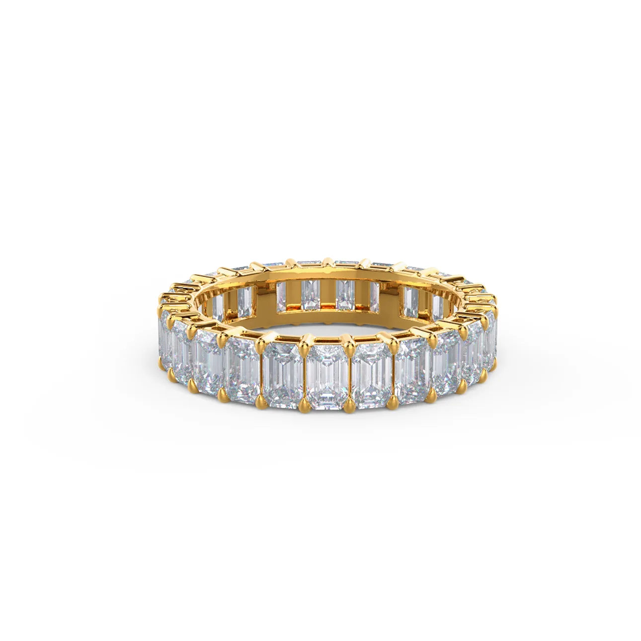 5.0 Carats Lab Grown Diamond Emerald Shape Full Eternity Wedding Band