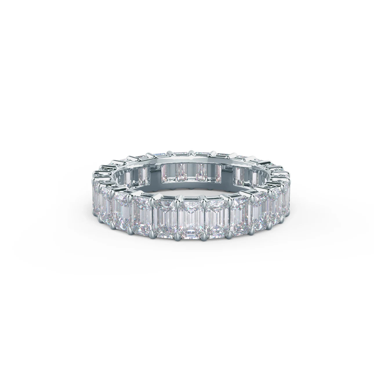 5.0 Carats Lab Grown Diamond Emerald Shape Full Eternity Wedding Band