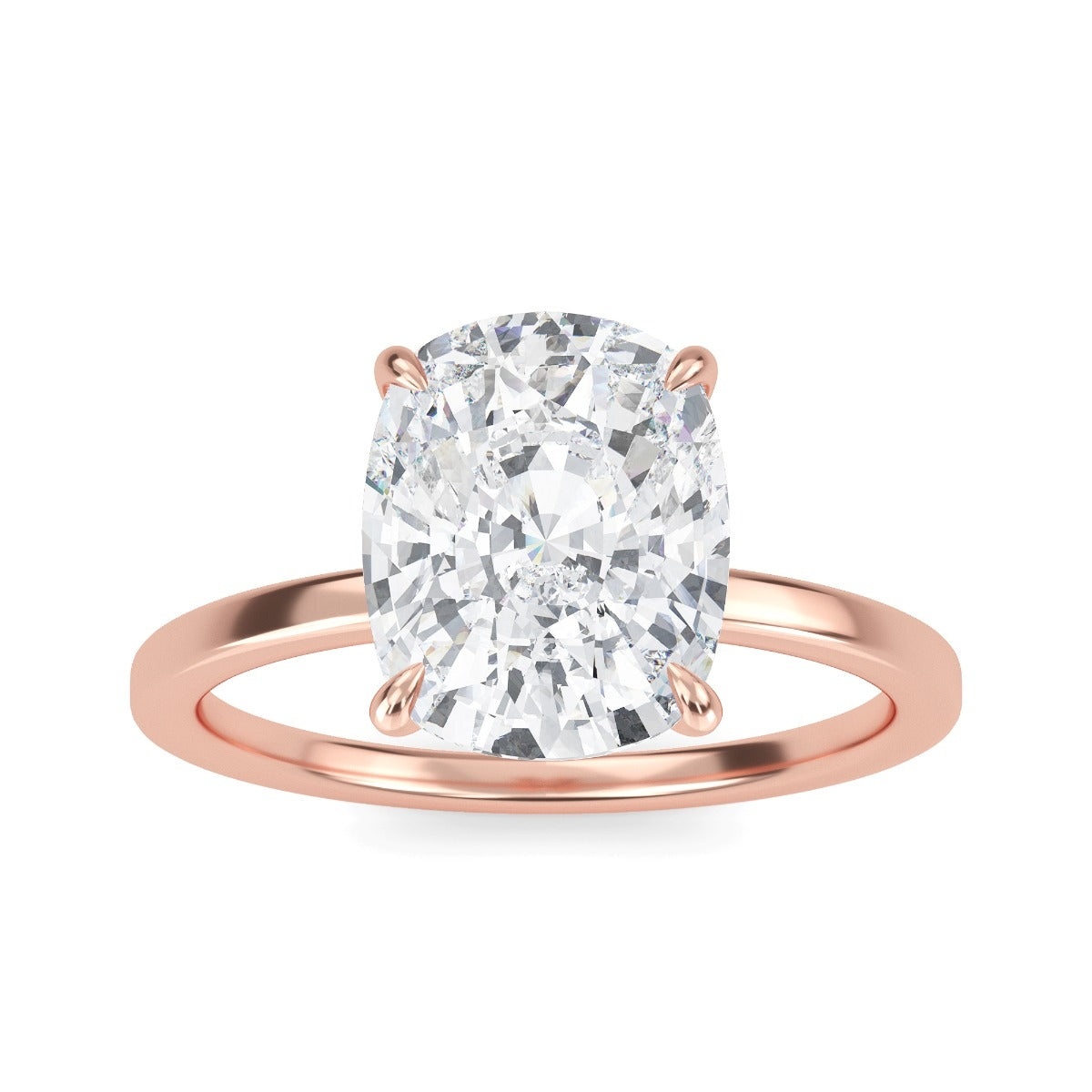 3.0 Carats Cushion Shape Moissanite solitaire Engagement Ring