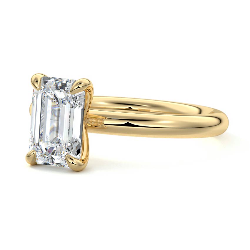 2.50 Carats Lab Grown Diamond Emerald Shape E-VS1 Solitaire Engagement Ring
