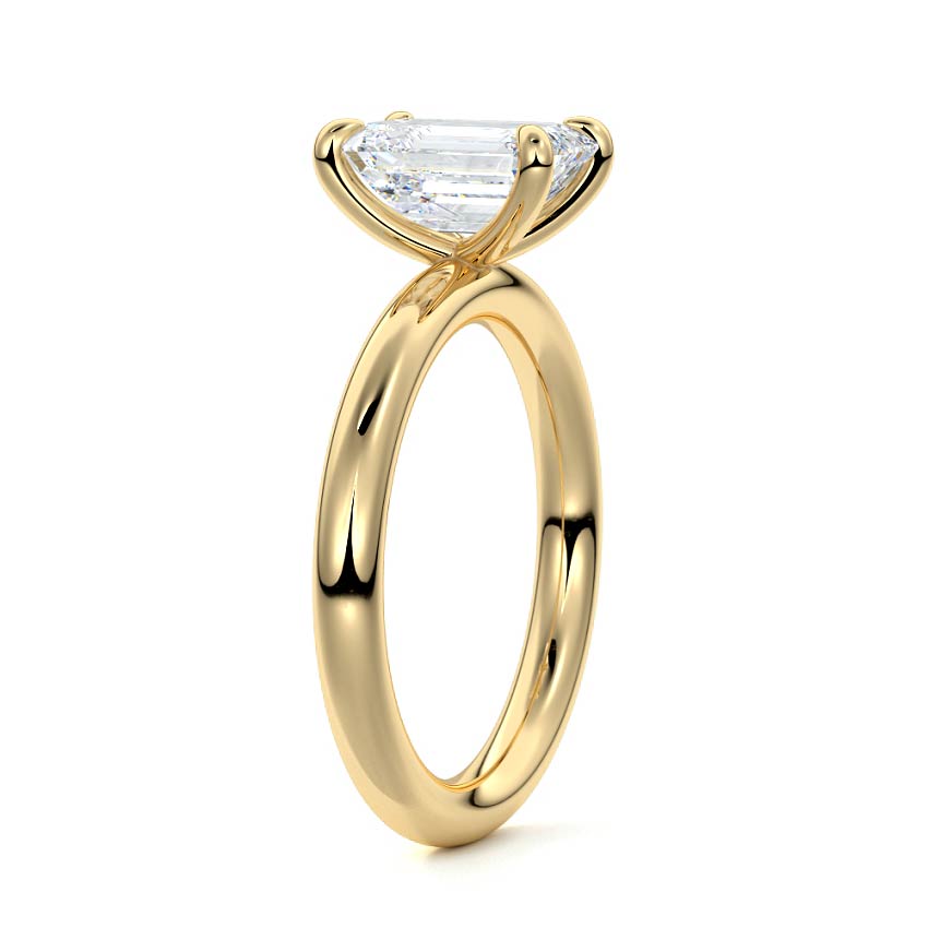 2.50 Carats Lab Grown Diamond Emerald Shape E-VS1 Solitaire Engagement Ring