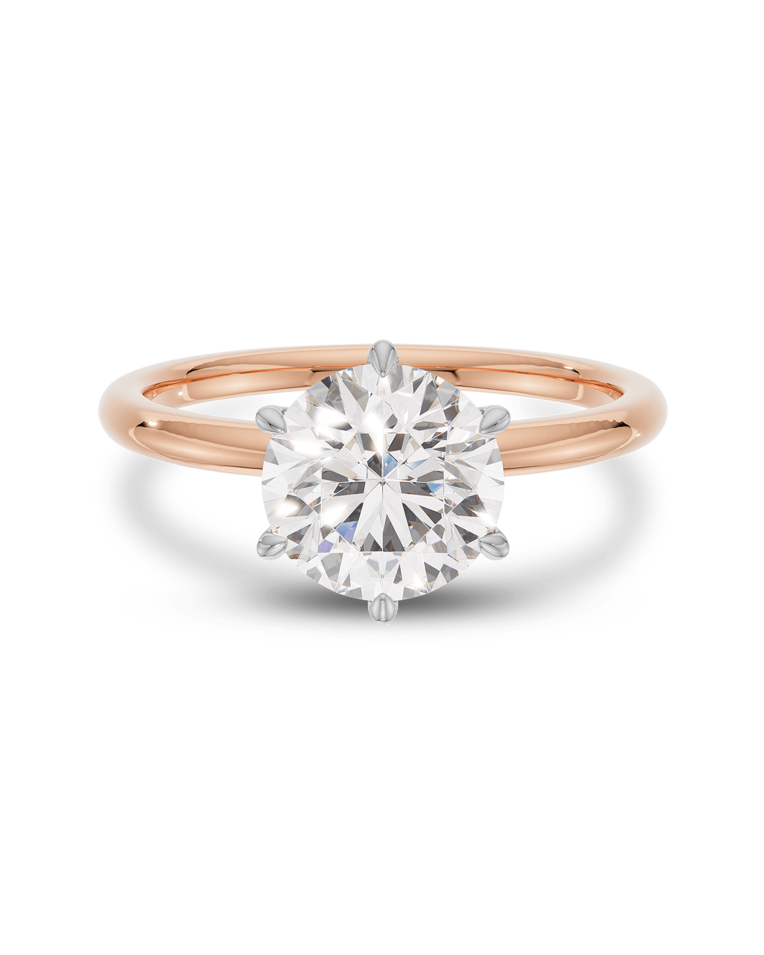 1.0 Carats Round Shape Moissanite Solitaire Engagement Ring