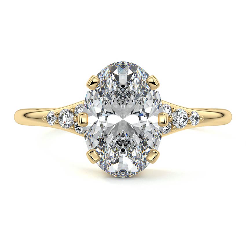 4.50 Carats Lab Grown Diamond Oval Shape E-VS1 Cluster Engagement Ring