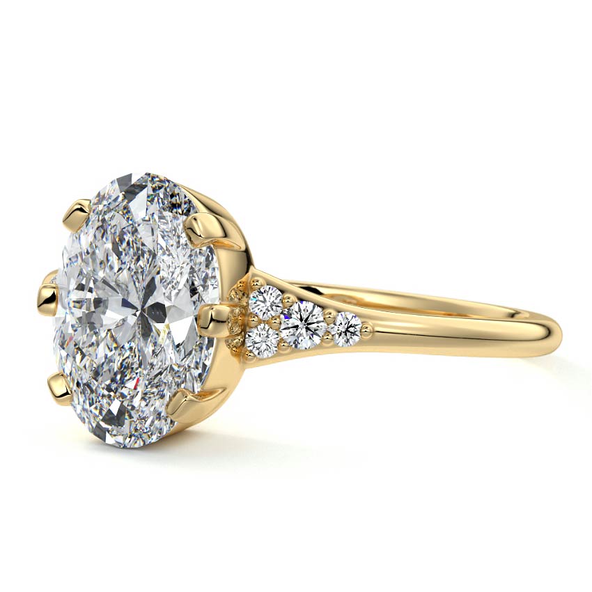 4.50 Carats Lab Grown Diamond Oval Shape E-VS1 Cluster Engagement Ring