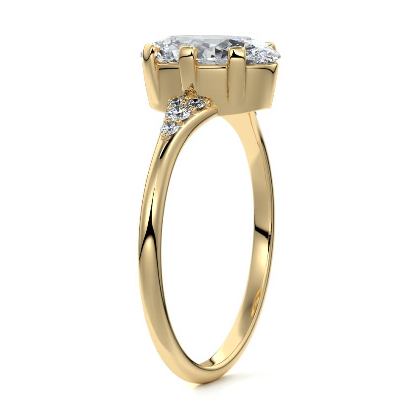 4.50 Carats Lab Grown Diamond Oval Shape E-VS1 Cluster Engagement Ring