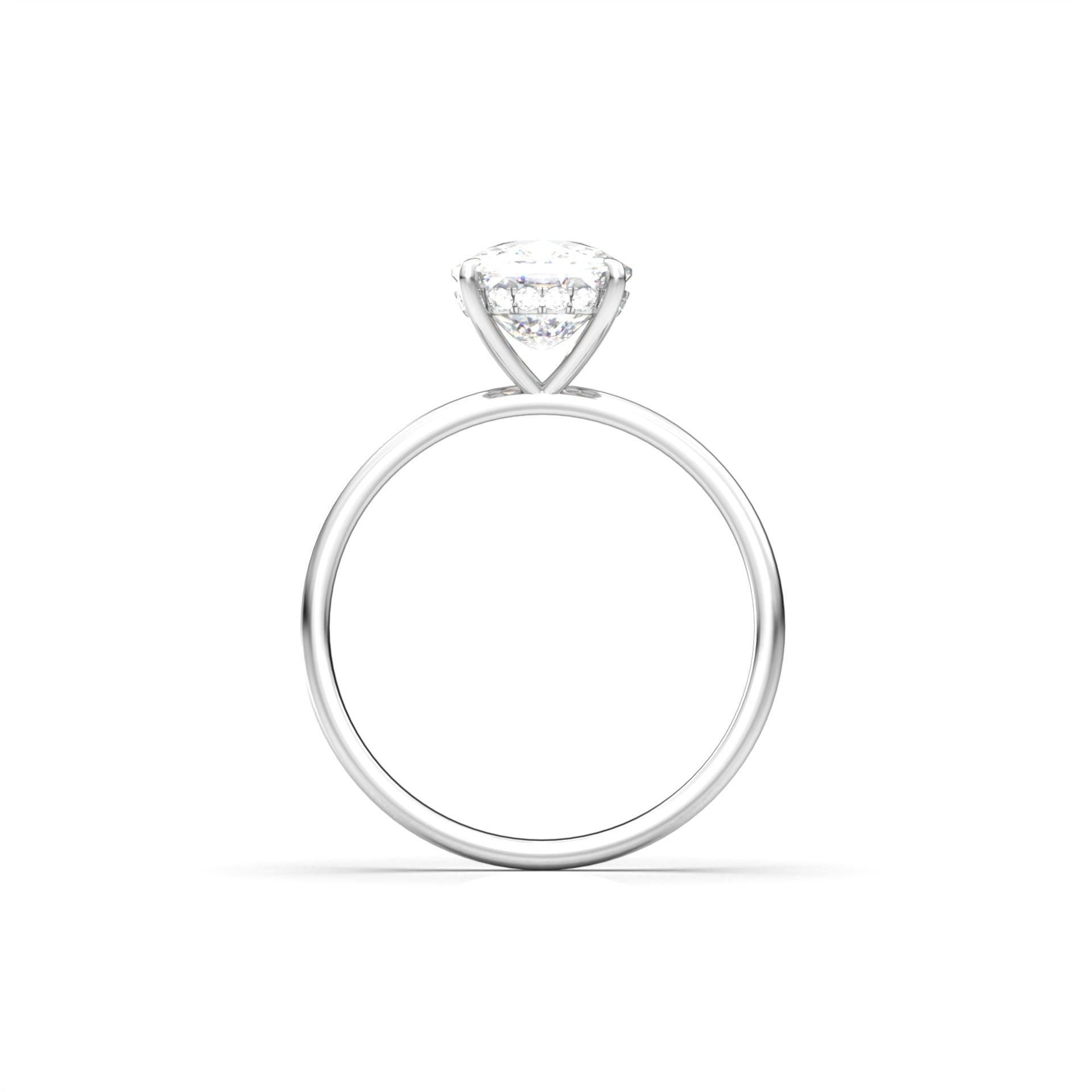 1.25 Carats Elongated Cushion Shape Moissanite Hidden Halo Engagement Ring