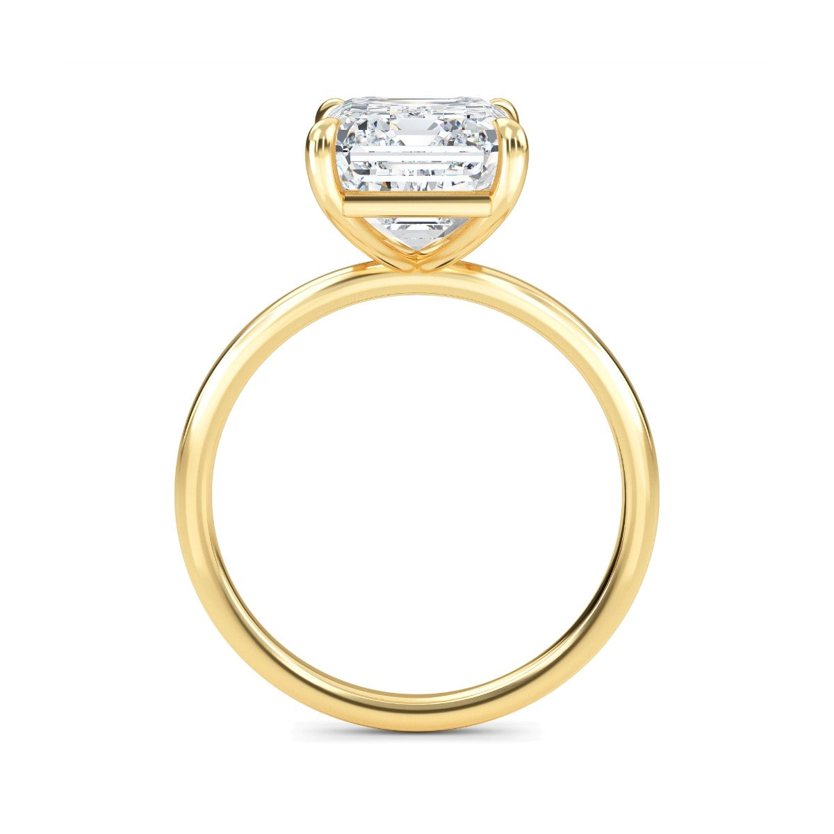 3.70 Carats Emerald Shape Moissanite Solitaire Engagement Ring