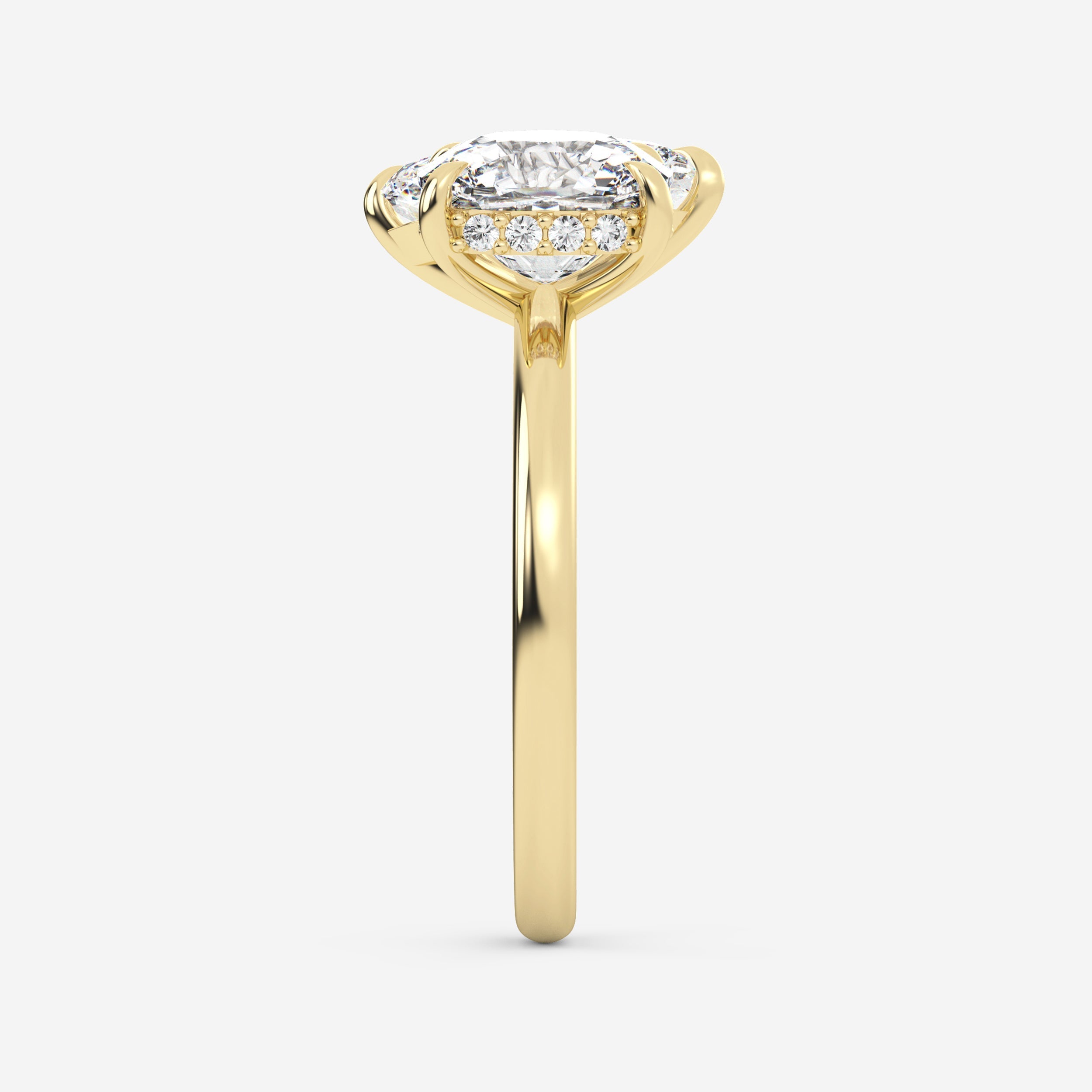1.25 Carats Marquise & Cushion Shape Moissanite Two Stone Engagement Ring