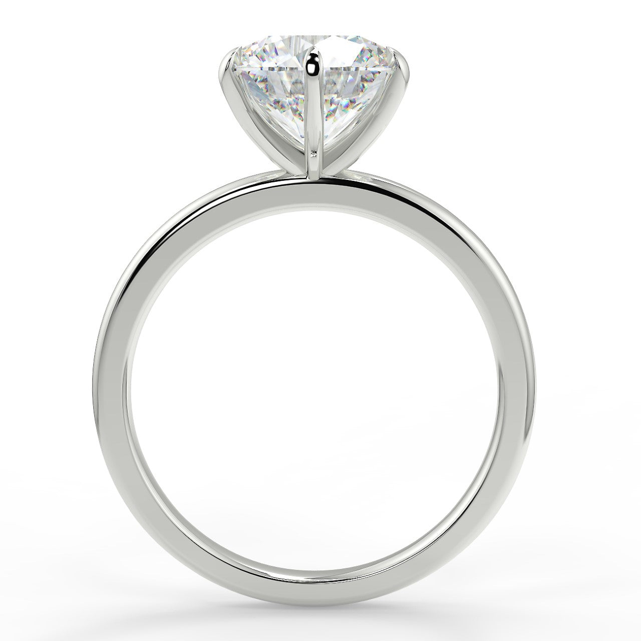 2.0 Carats Round Shape Moissanite Solitaire Engagement Ring