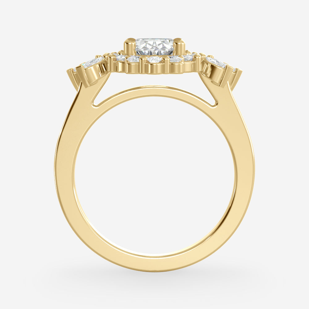 1.25 Carats Oval Shape Moissanite Vintage Engagement Ring
