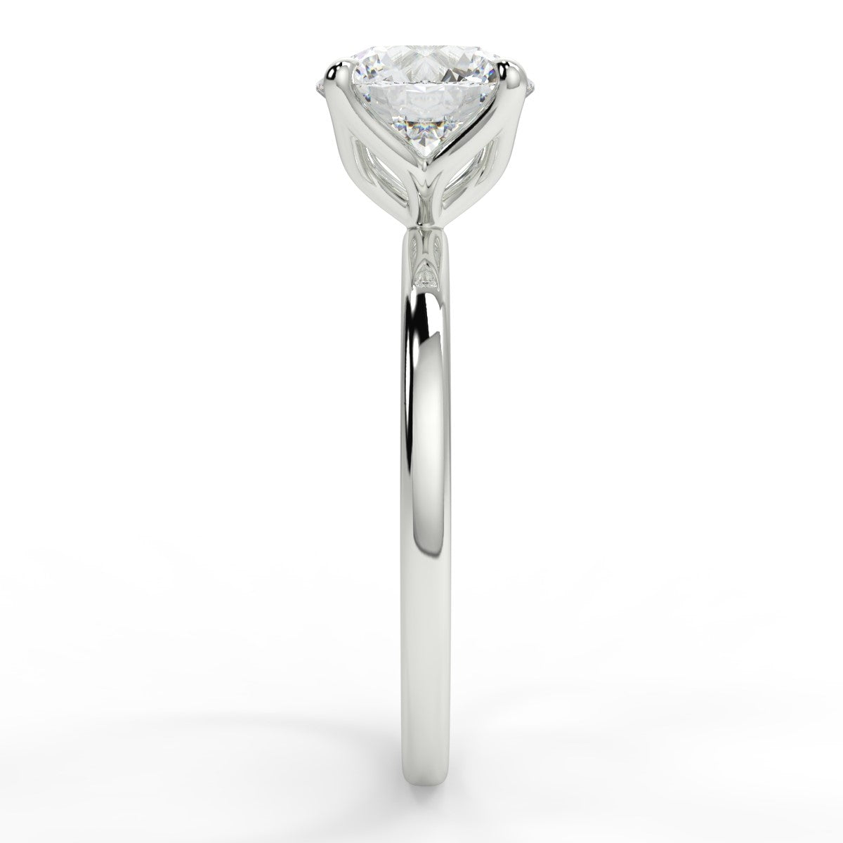 2.0 Carats Round Shape Moissanite Solitaire Engagement Ring