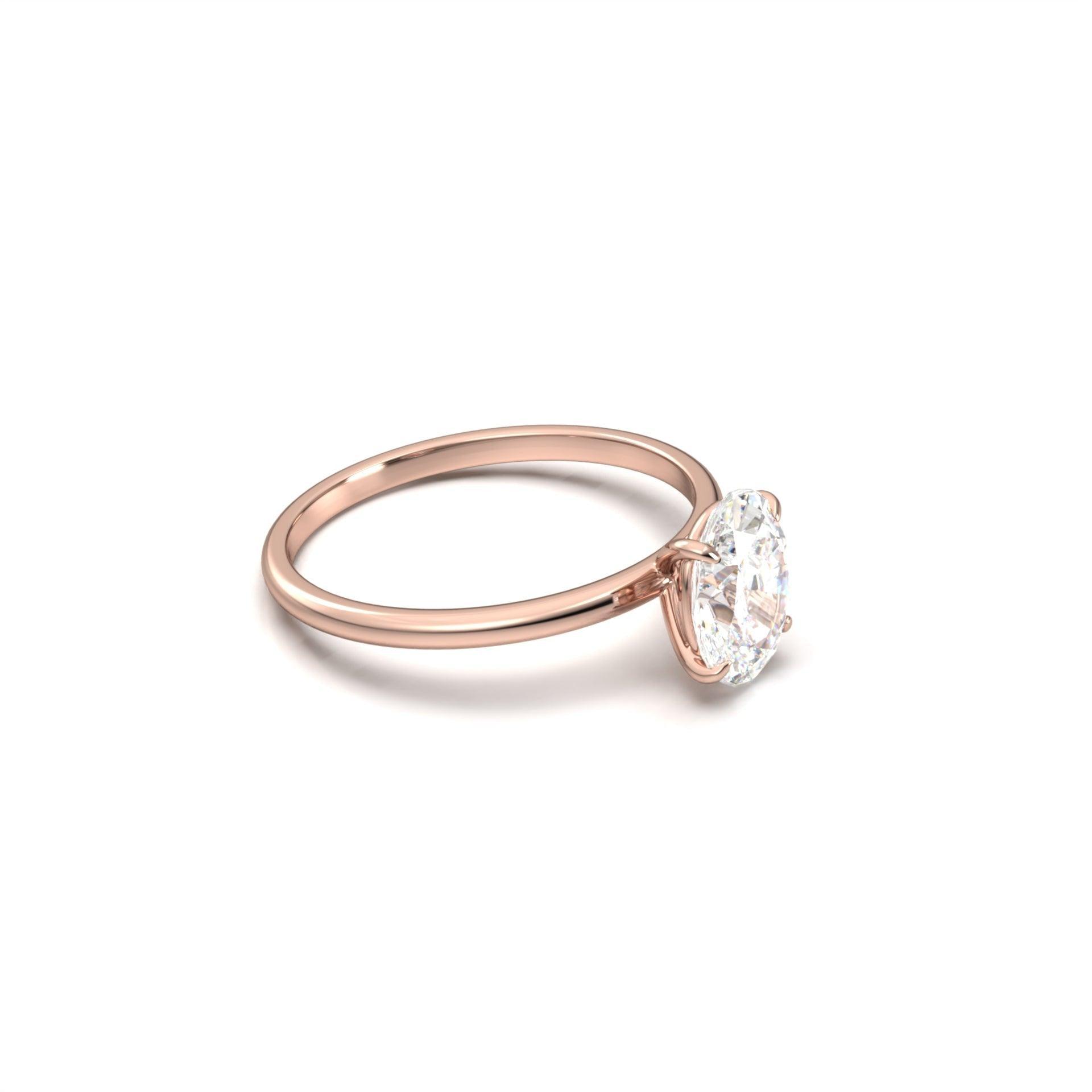 1.0 Carats Oval Shape Moissanite Solitaire Engagement Ring