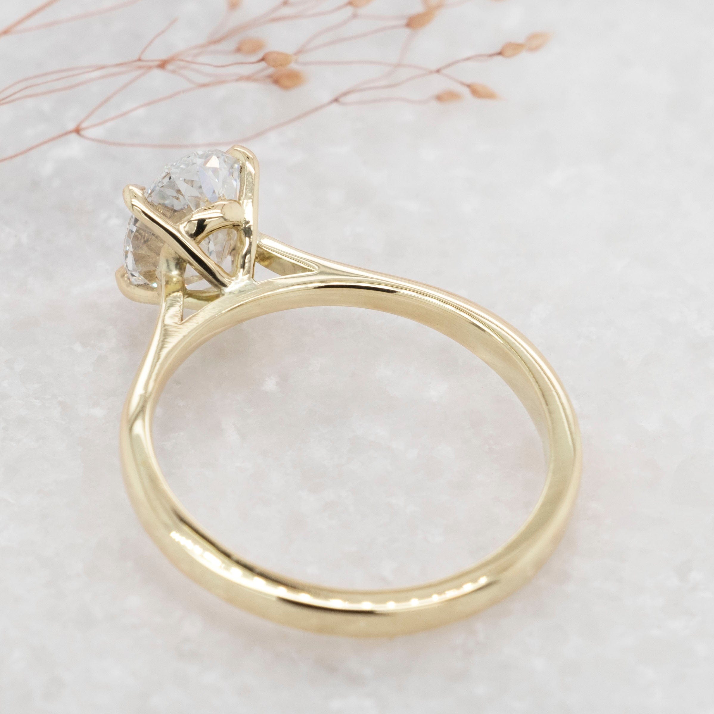 1.25 Carats Oval Shape Moissanite Solitaire Engagement Ring
