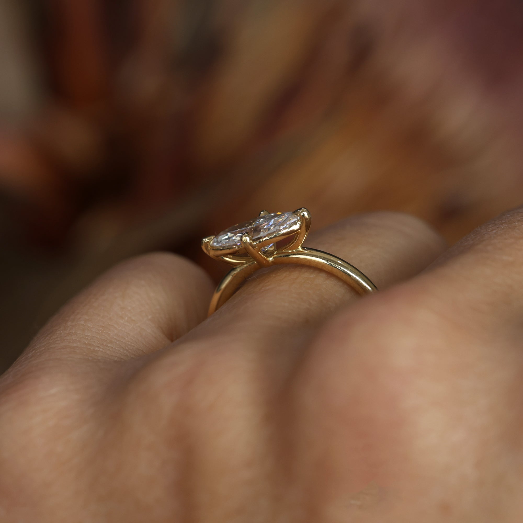 1.01 Carats Marquise Shape Moissanite Solitaire Engagement Ring