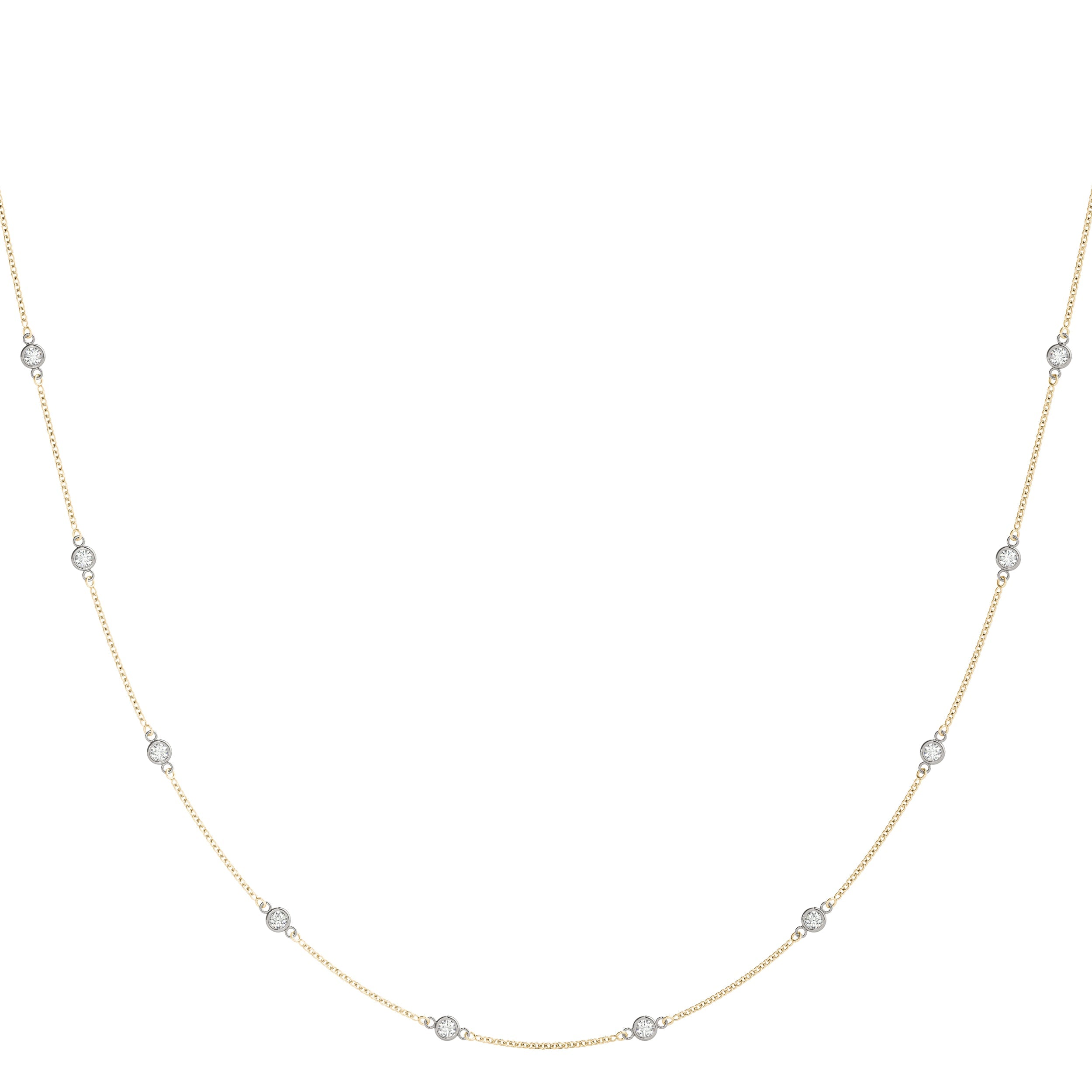 0.50 Carats Round Shape Moissanite Dainty Necklace